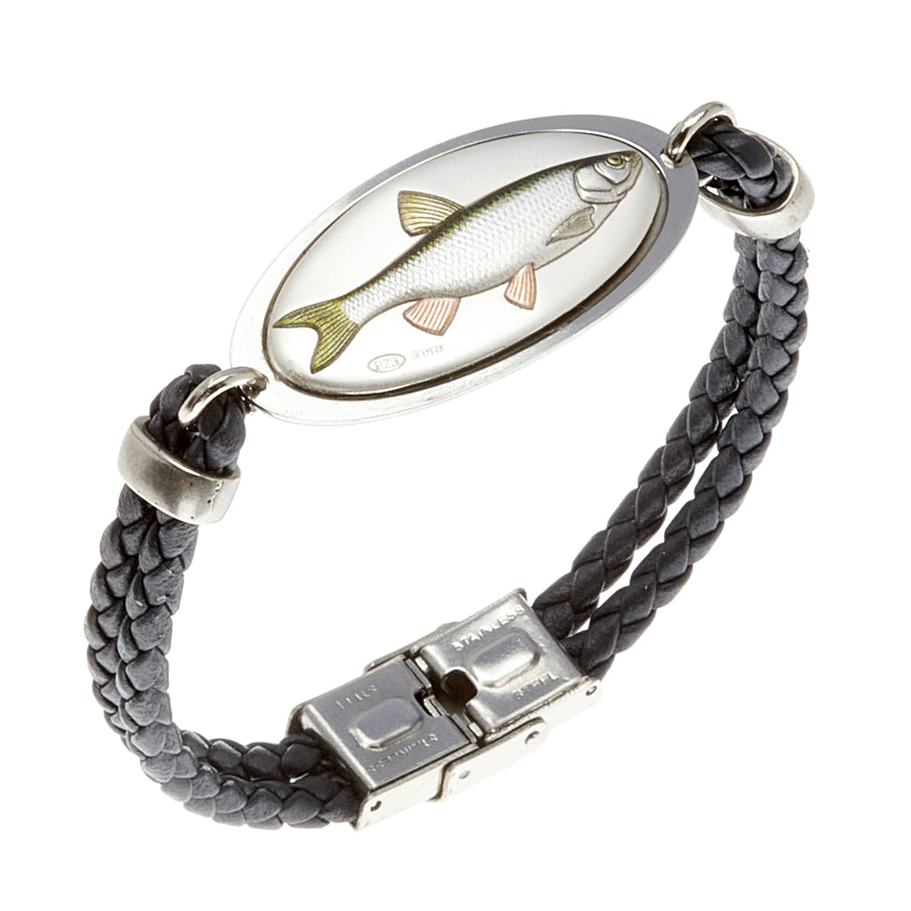 BRACCIALE PELLE CON CAVEDANO IN ARGENTO