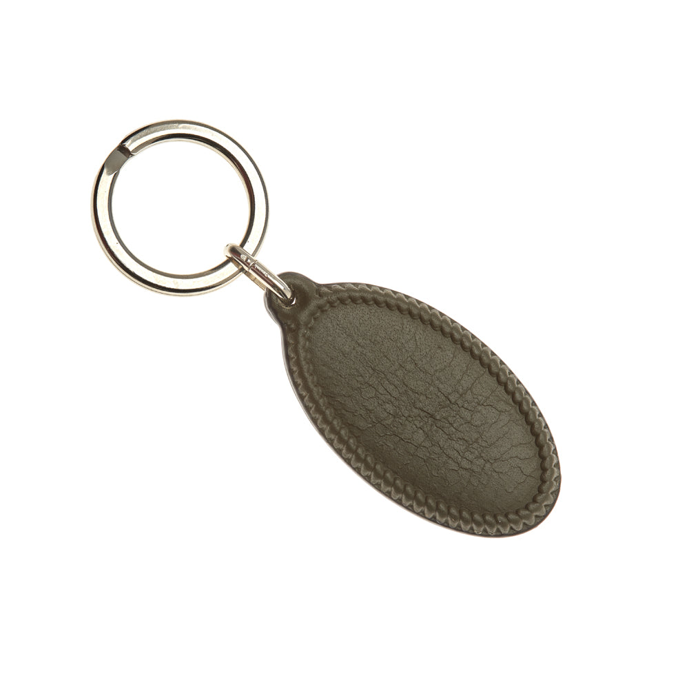 LEATHER KEY RING WITH TROUT FARIO IN SILVER