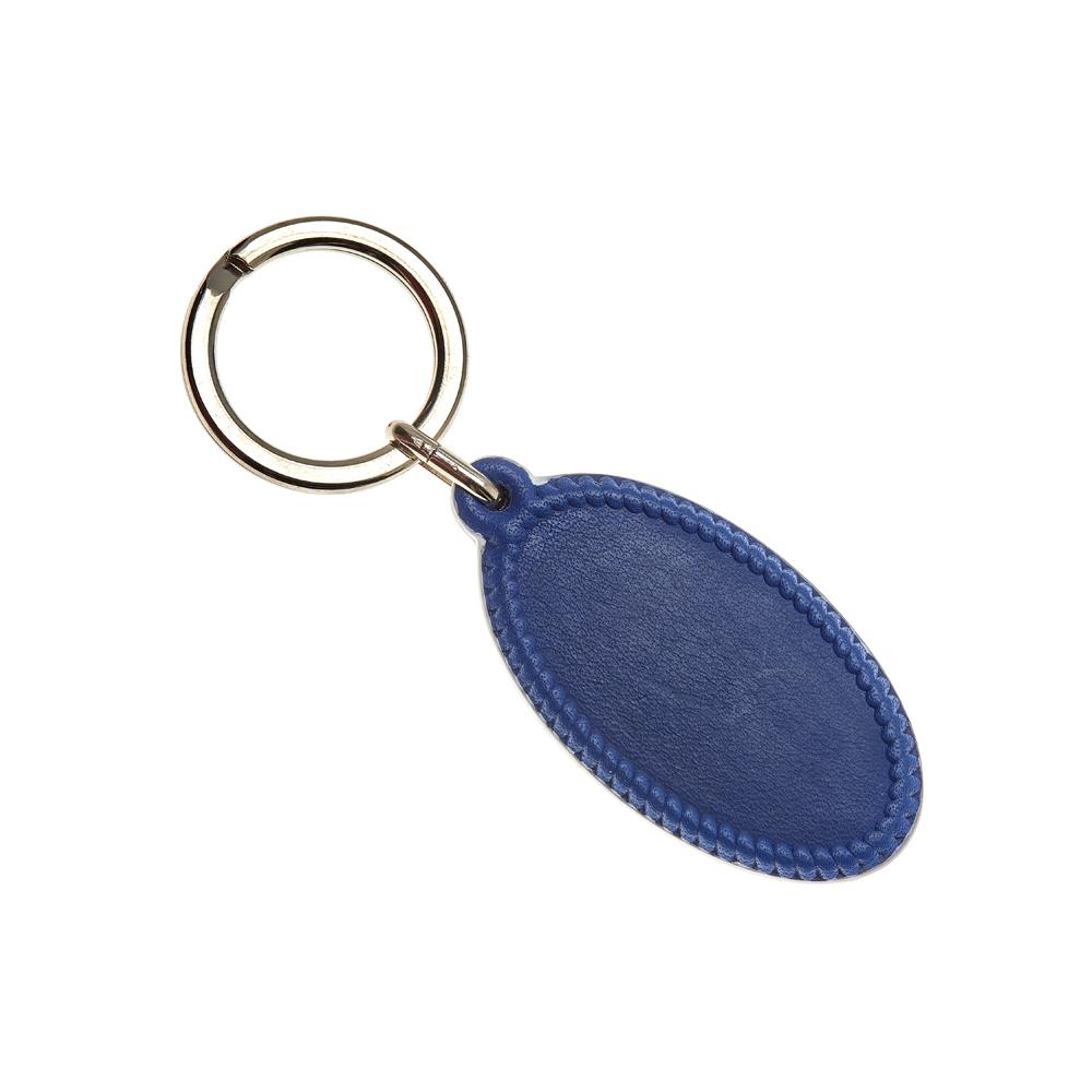 LEATHER KEY RING WITH SEA BREAM IN SILVER